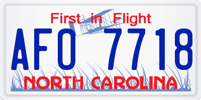 NC license plate AFO7718