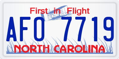 NC license plate AFO7719