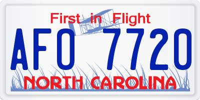 NC license plate AFO7720