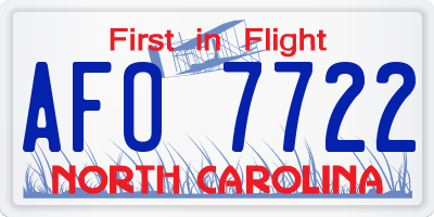 NC license plate AFO7722