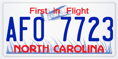 NC license plate AFO7723