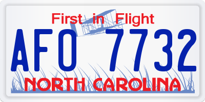 NC license plate AFO7732