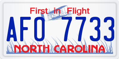 NC license plate AFO7733