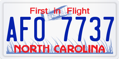 NC license plate AFO7737