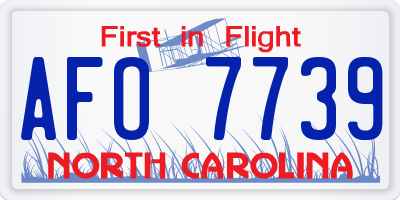 NC license plate AFO7739