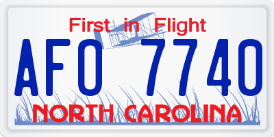 NC license plate AFO7740