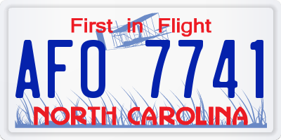 NC license plate AFO7741