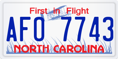 NC license plate AFO7743