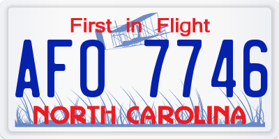NC license plate AFO7746