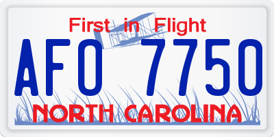 NC license plate AFO7750