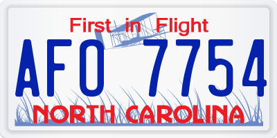 NC license plate AFO7754