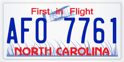 NC license plate AFO7761