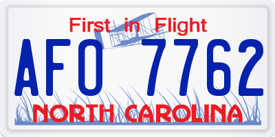 NC license plate AFO7762