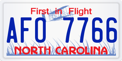 NC license plate AFO7766