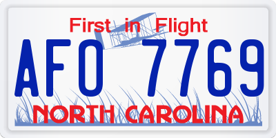 NC license plate AFO7769
