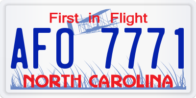 NC license plate AFO7771