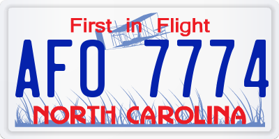 NC license plate AFO7774