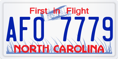 NC license plate AFO7779