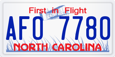 NC license plate AFO7780