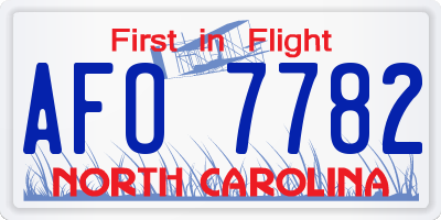 NC license plate AFO7782