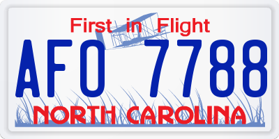 NC license plate AFO7788