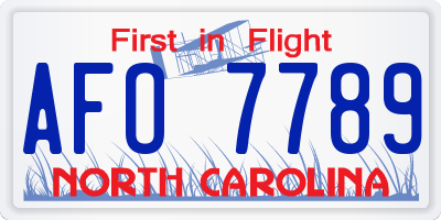 NC license plate AFO7789