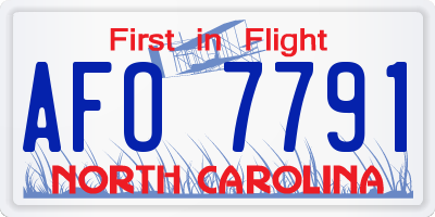 NC license plate AFO7791