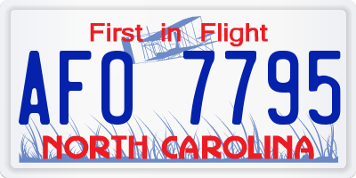 NC license plate AFO7795