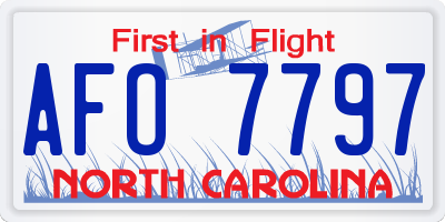 NC license plate AFO7797