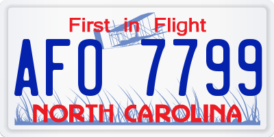 NC license plate AFO7799