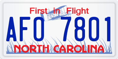 NC license plate AFO7801