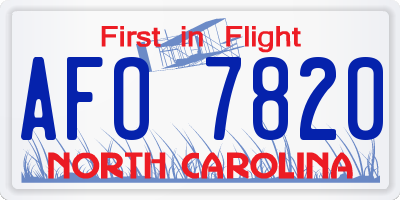 NC license plate AFO7820