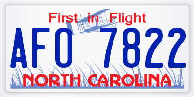 NC license plate AFO7822