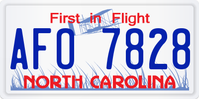 NC license plate AFO7828