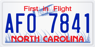 NC license plate AFO7841
