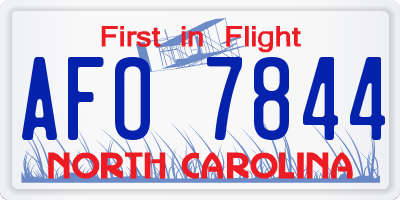 NC license plate AFO7844