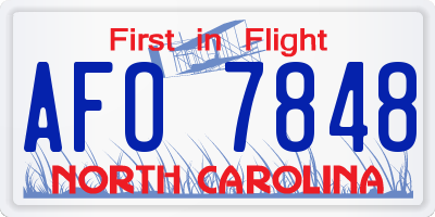 NC license plate AFO7848