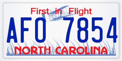 NC license plate AFO7854