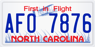 NC license plate AFO7876