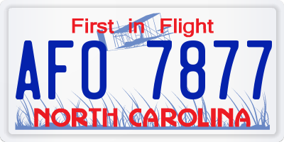 NC license plate AFO7877