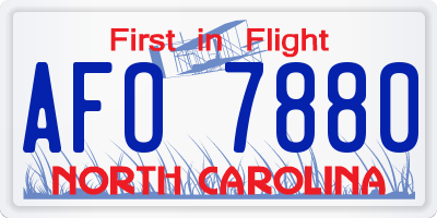 NC license plate AFO7880