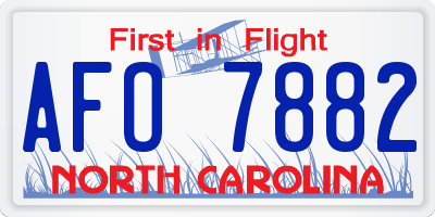 NC license plate AFO7882