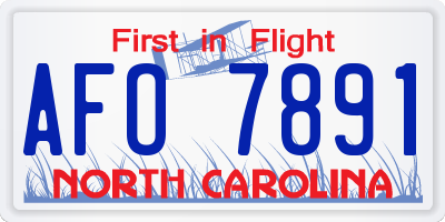 NC license plate AFO7891