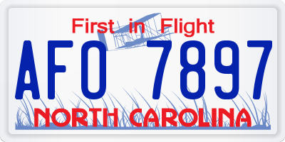 NC license plate AFO7897