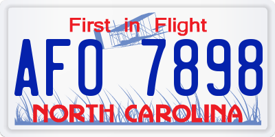 NC license plate AFO7898