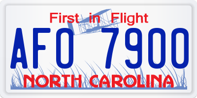 NC license plate AFO7900
