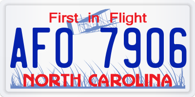 NC license plate AFO7906