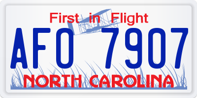 NC license plate AFO7907