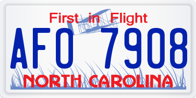 NC license plate AFO7908