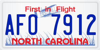 NC license plate AFO7912